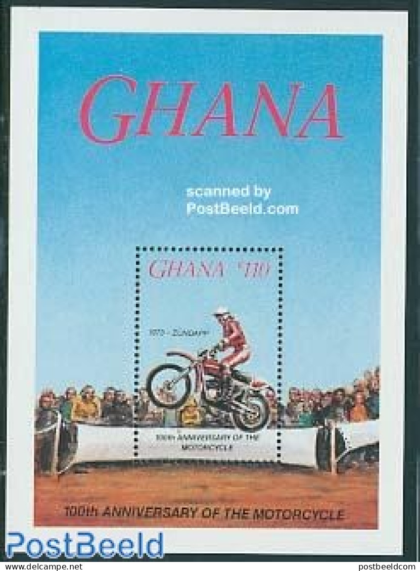 Ghana 1985 Motor Cycle Centenary S/s, Mint NH, Transport - Motorcycles - Motorbikes