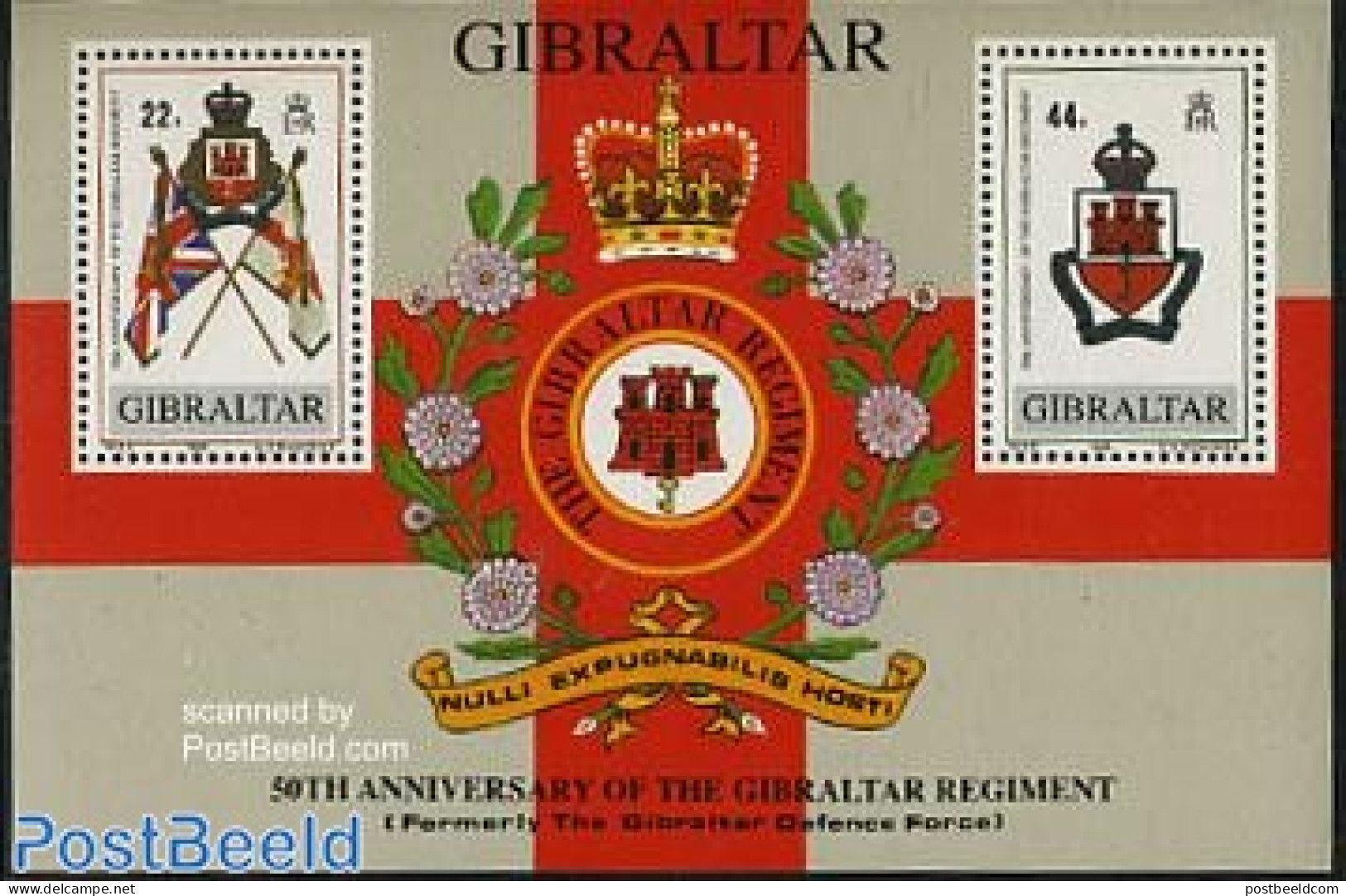 Gibraltar 1989 Regiment S/s, Mint NH, History - Coat Of Arms - Gibraltar