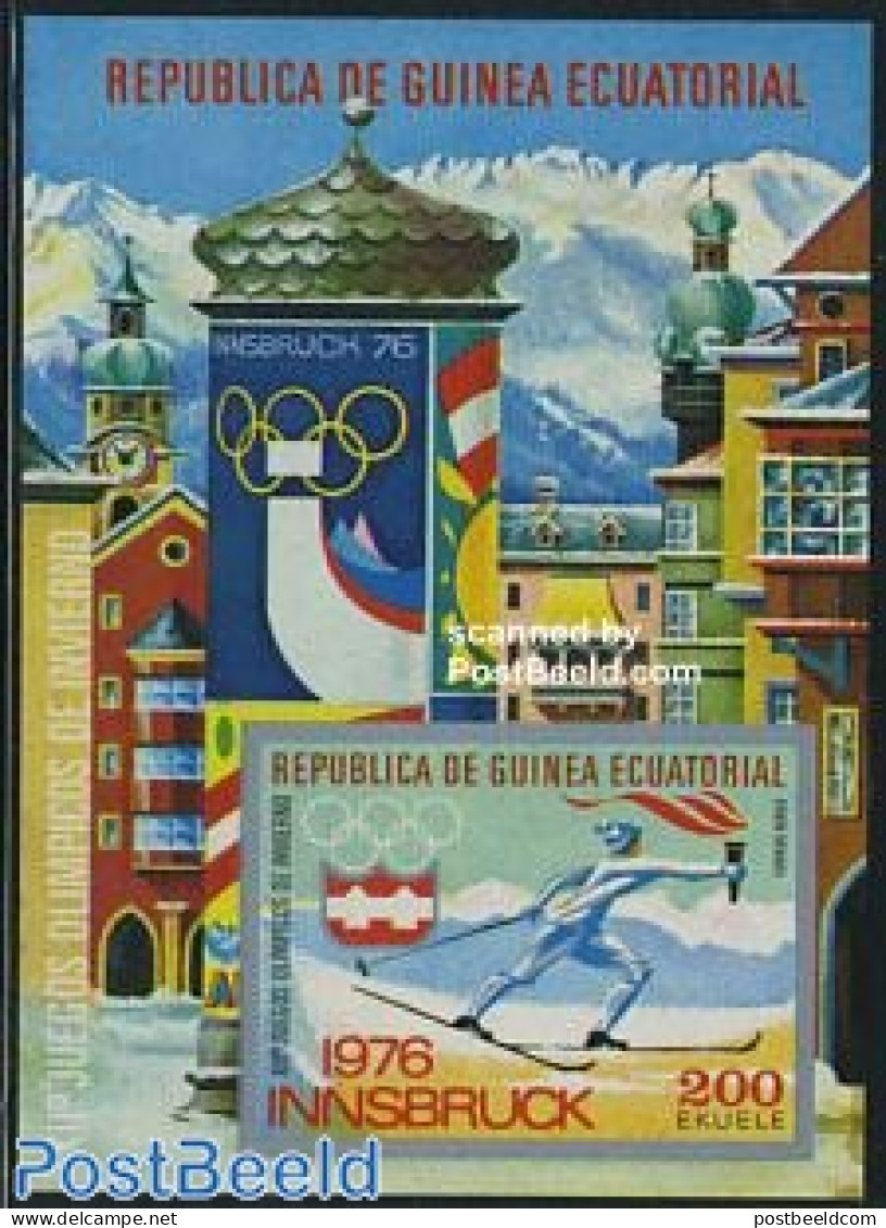 Equatorial Guinea 1975 Olympic Winter Games S/s Imperforated, Mint NH, Sport - Olympic Winter Games - Equatorial Guinea