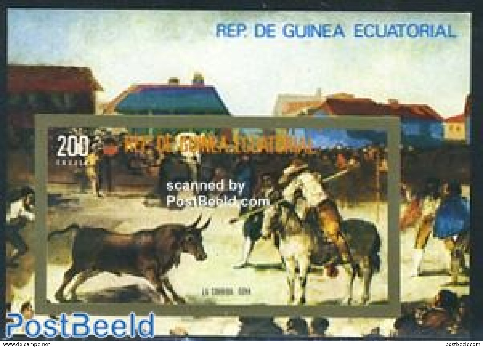 Equatorial Guinea 1975 Bull Fighting S/s Imperforated, Mint NH, Nature - Sport - Animals (others & Mixed) - Horses - S.. - Guinée Equatoriale