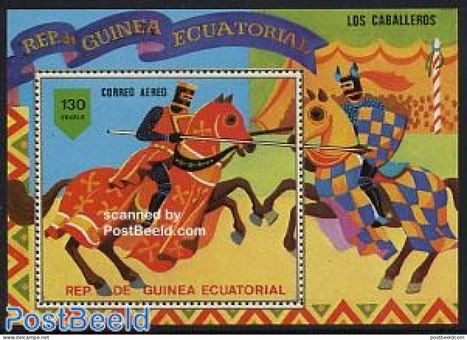 Equatorial Guinea 1978 Knights S/s, Mint NH, History - Nature - Knights - Horses - Guinea Equatoriale