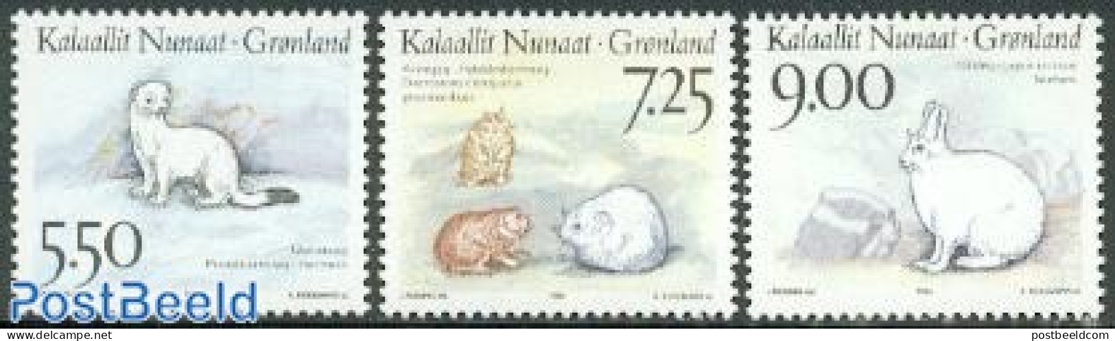 Greenland 1994 Animals 3v, Mint NH, Nature - Animals (others & Mixed) - Rabbits / Hares - Nuevos