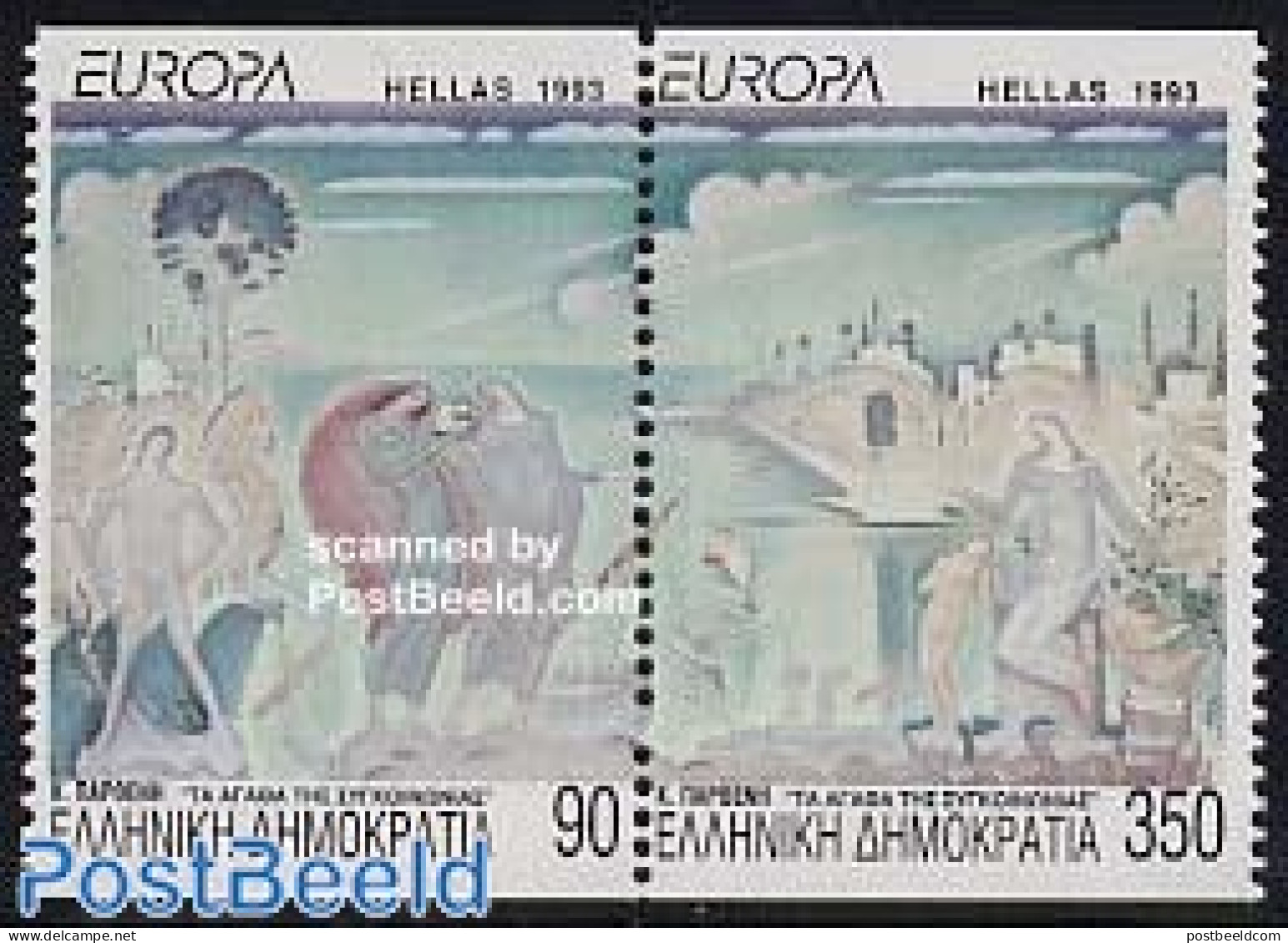 Greece 1993 Europa, Modern Art 2v [:] From Booklet, Mint NH, History - Europa (cept) - Art - Modern Art (1850-present) - Ongebruikt