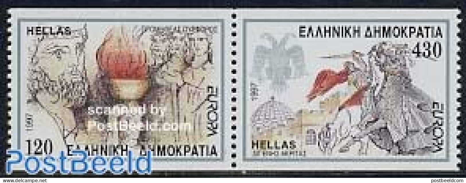 Greece 1997 Europa, Legends 2v [:] From Booklet, Mint NH, History - Europa (cept) - Nuevos