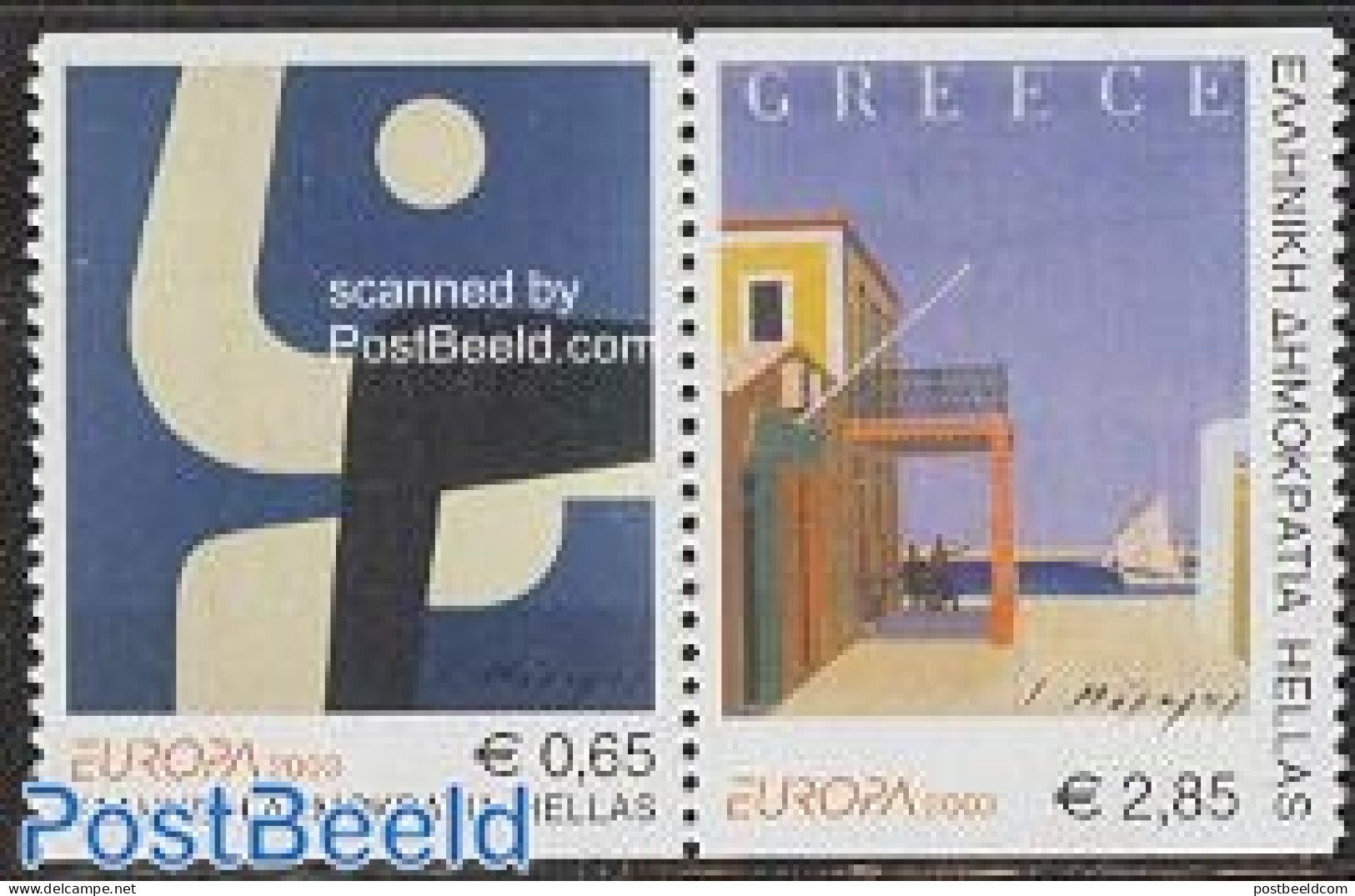 Greece 2003 Europa, Poster Art 2v [:], Mint NH, History - Transport - Europa (cept) - Ships And Boats - Art - Poster Art - Neufs