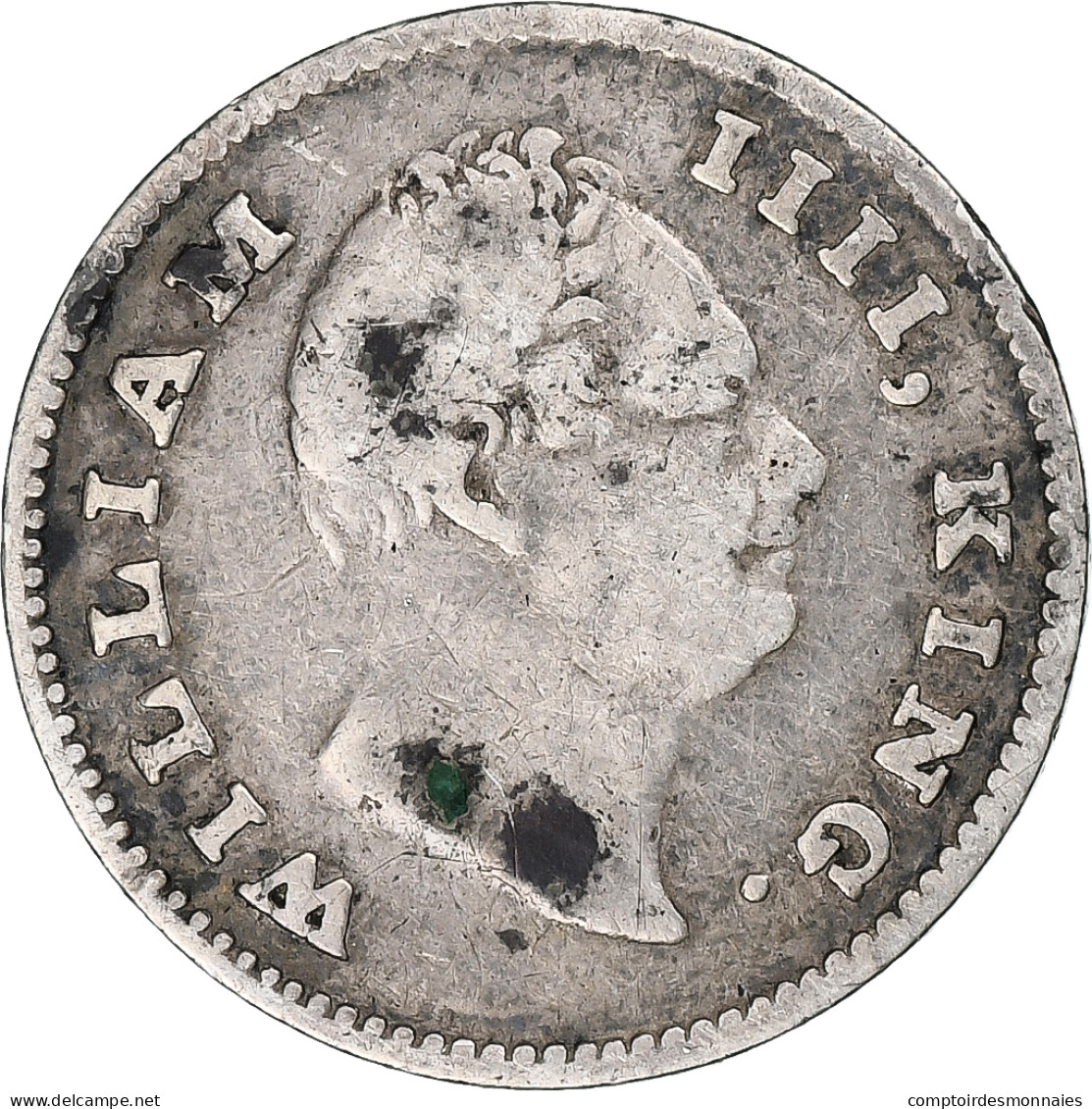 Inde Britannique, Guillaume IV, 1/4 Rupee, 1835, Argent, TB+, KM:448 - Colonias