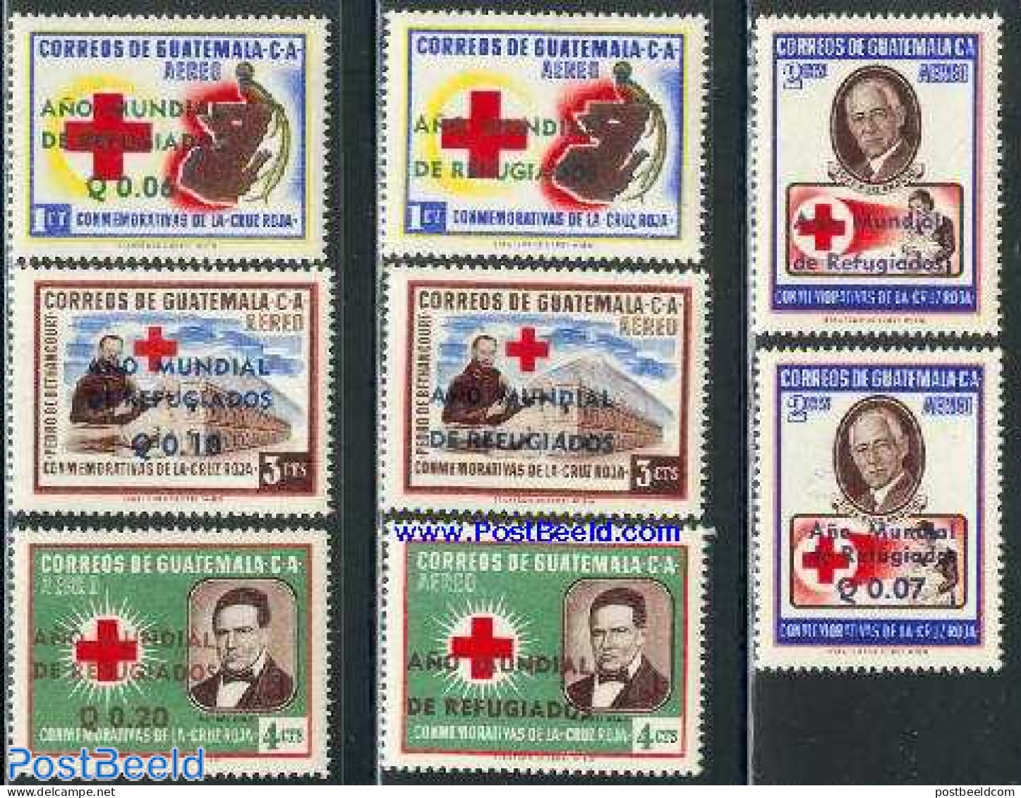 Guatemala 1960 World Refugees Year 8v, Mint NH, Health - History - Various - Red Cross - Refugees - Int. Year Of Refug.. - Rode Kruis