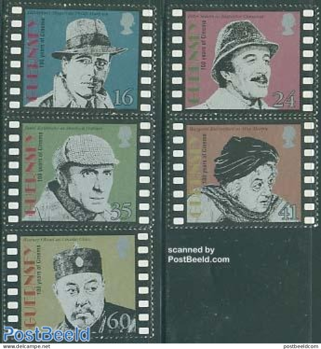 Guernsey 1996 Film Centenary 5v, Mint NH, Performance Art - Movie Stars - Actors