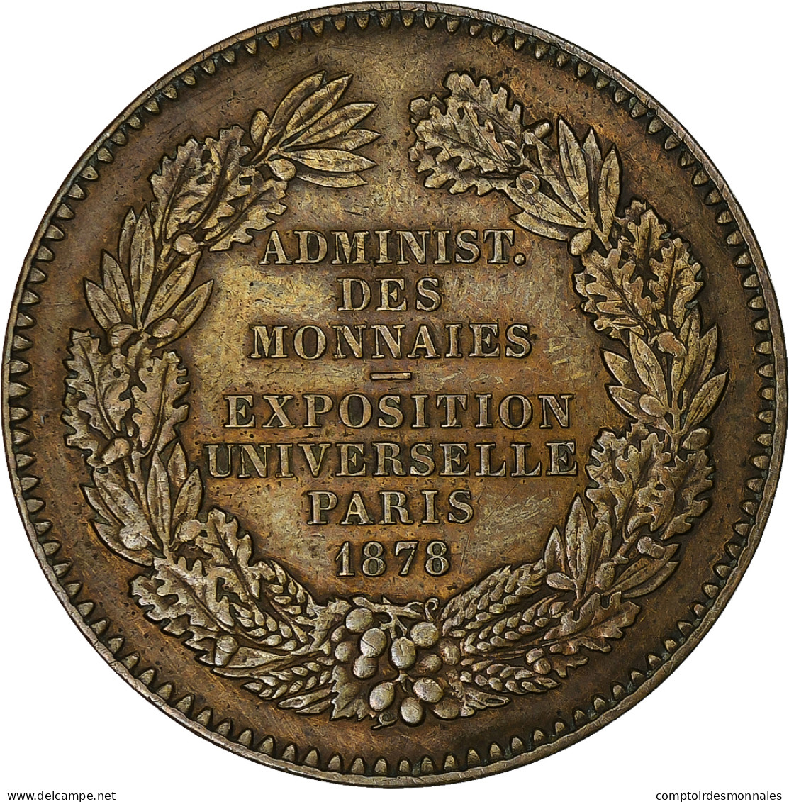 France, Médaille, Exposition Universelle De Paris, 1878, Bronze, TTB+ - Andere & Zonder Classificatie