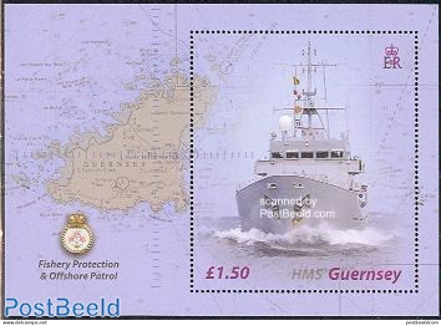 Guernsey 2003 HMS Guernsey S/s, Mint NH, Transport - Various - Ships And Boats - Maps - Barche