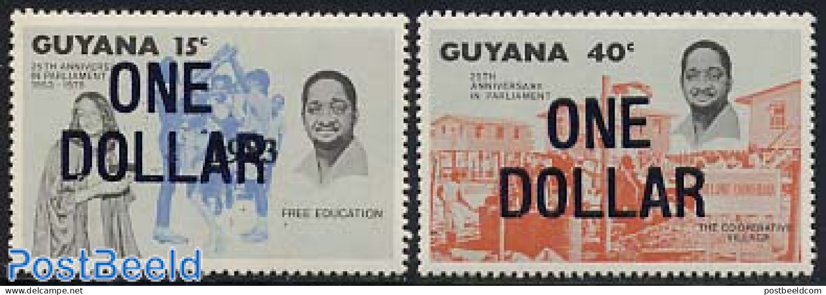 Guyana 1983 Overprints 2v, Mint NH - Guiana (1966-...)