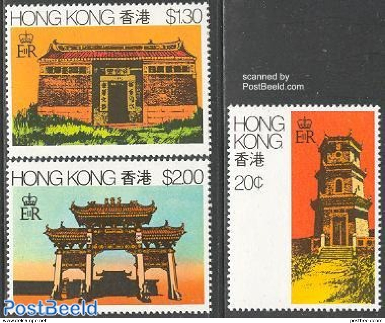 Hong Kong 1980 Architecture 3v, Mint NH, Art - Architects - Nuevos