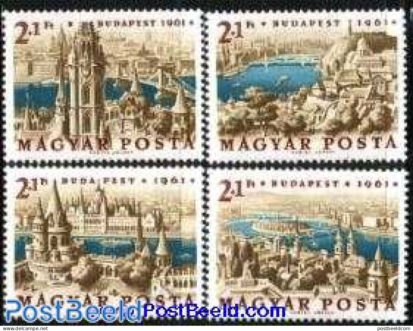 Hungary 1961 Budapest Expo 4v, Mint NH, Religion - Churches, Temples, Mosques, Synagogues - Art - Bridges And Tunnels - Ungebraucht