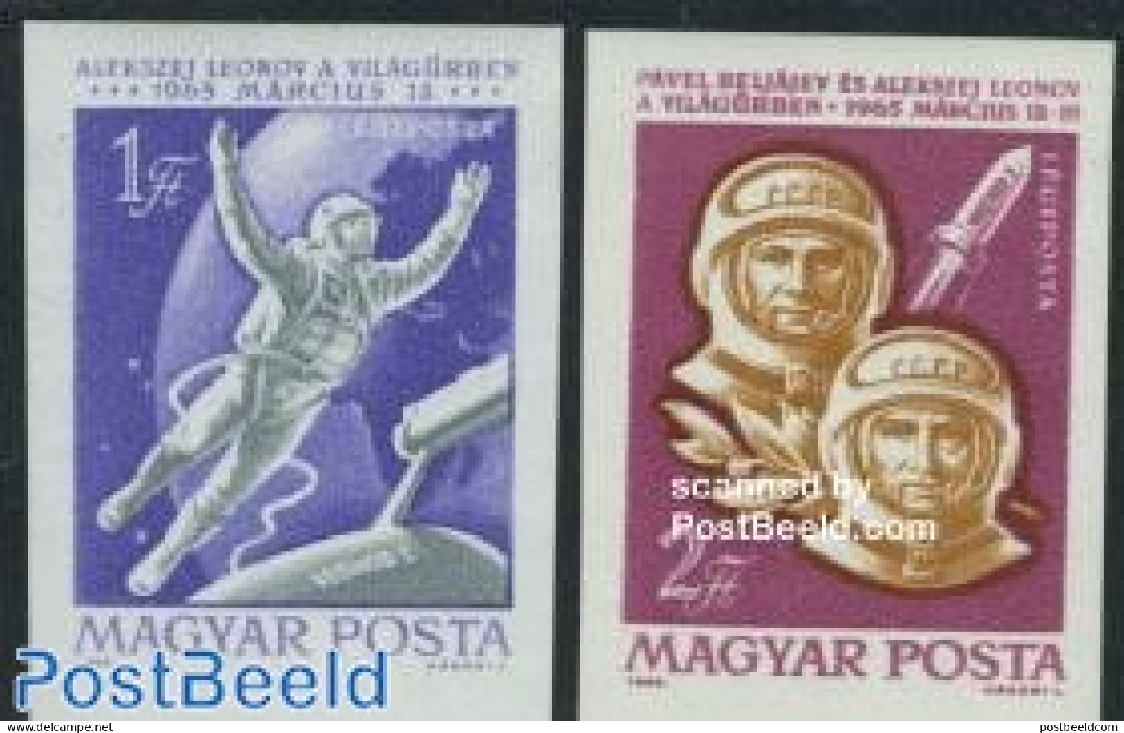Hungary 1965 Woschod 2 2v Imperforated, Mint NH, Transport - Space Exploration - Unused Stamps