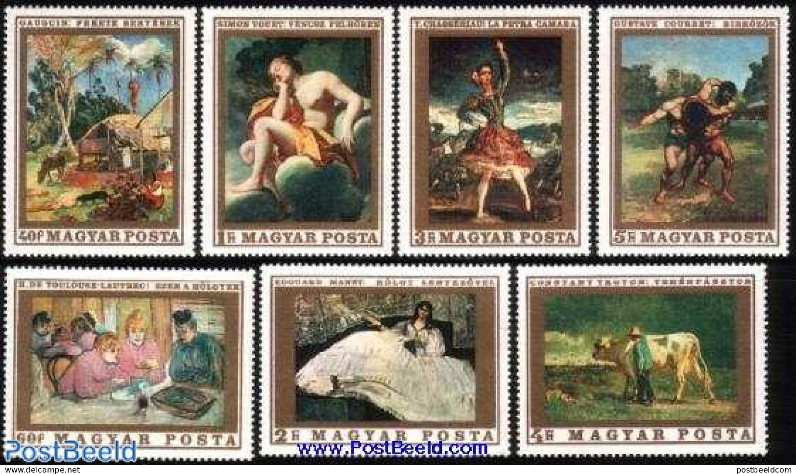 Hungary 1969 French Paintings 7v, Mint NH, Art - Henri De Toulouse-Lautrec - Modern Art (1850-present) - Paintings - P.. - Nuovi