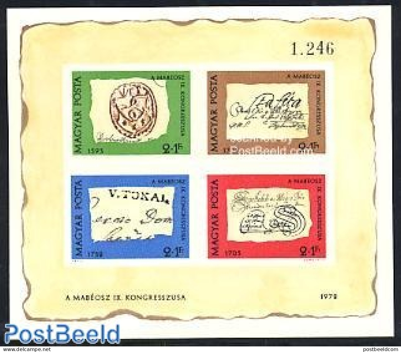 Hungary 1972 Stamp Day S/s Imperforated, Mint NH, Stamp Day - Stamps On Stamps - Art - Handwriting And Autographs - Unused Stamps