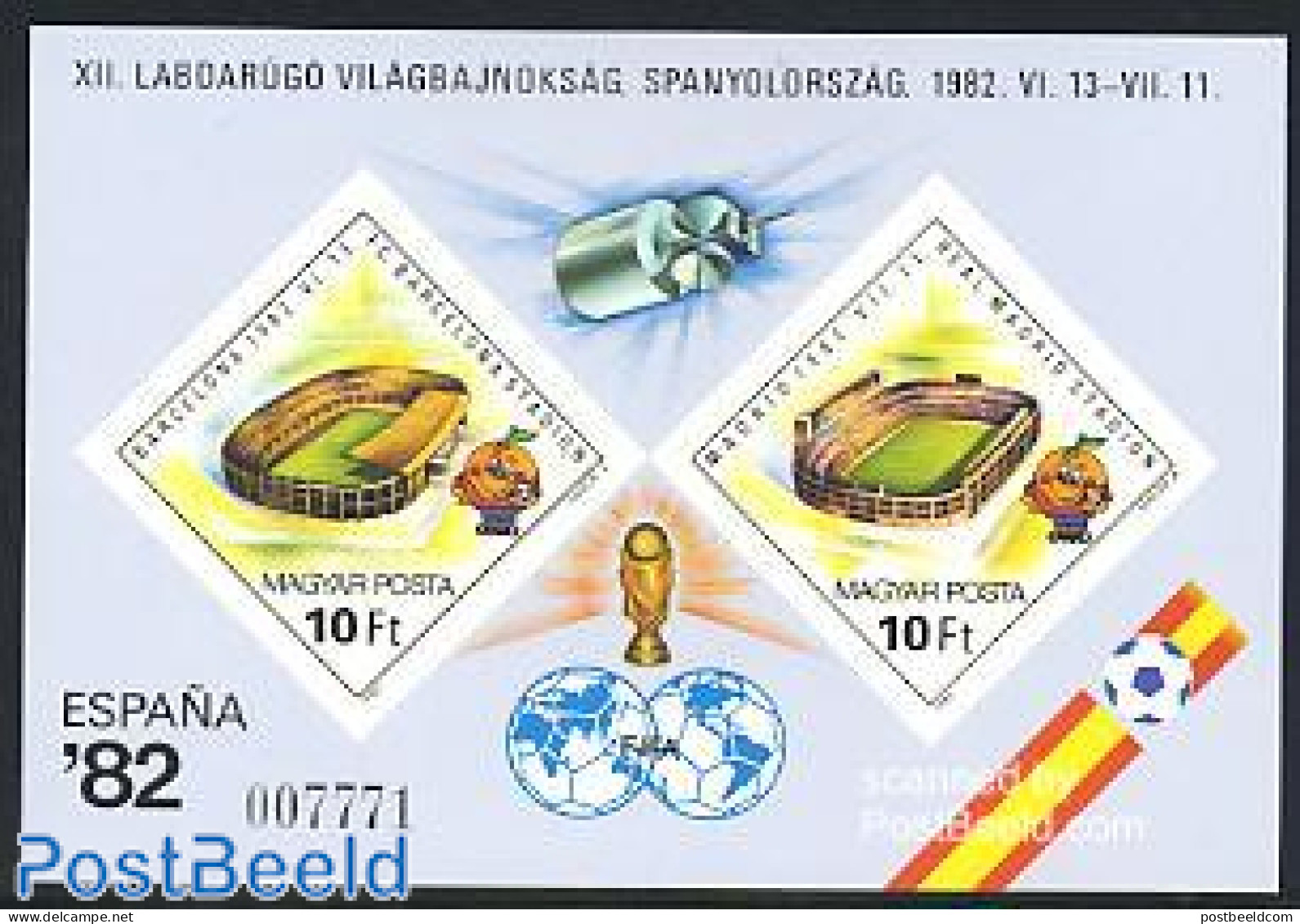 Hungary 1982 World Cup Football S/s Imperforated, Mint NH, Sport - Transport - Football - Sport (other And Mixed) - Sp.. - Nuovi