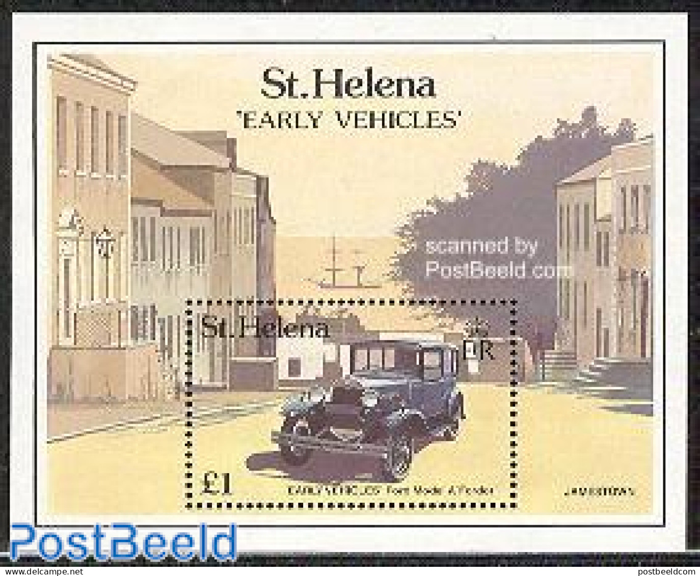 Saint Helena 1989 Automobiles, Ford Model A S/s, Mint NH, Transport - Automobiles - Cars