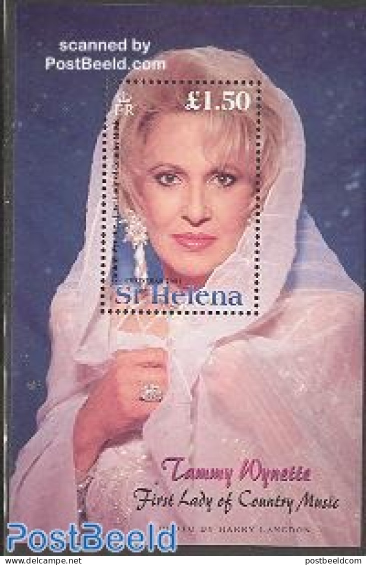 Saint Helena 2001 Christmas, Tammy Wynette S/S, Mint NH, Performance Art - Religion - Music - Popular Music - Christmas - Musique