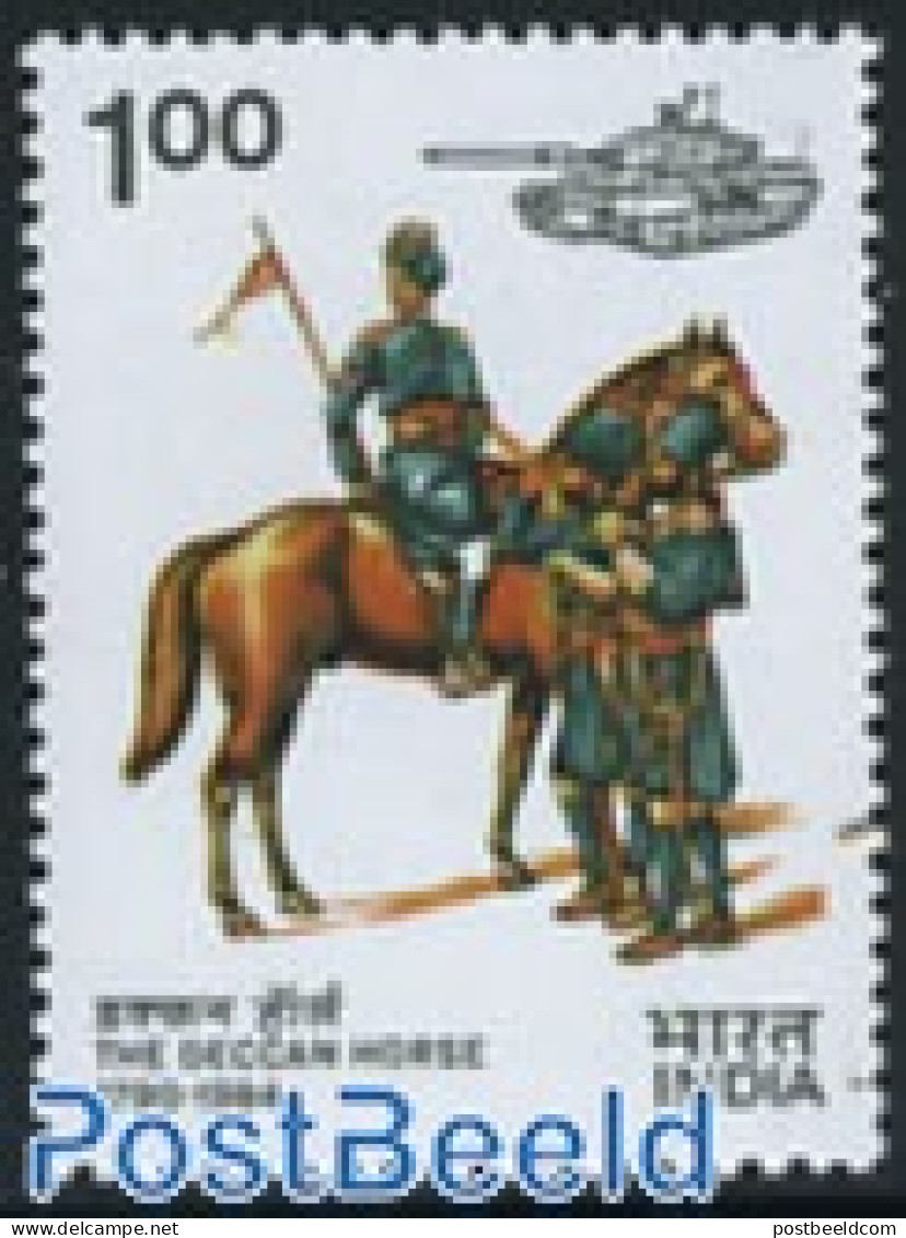 India 1984 Deccan Horse Regiment 1v, Mint NH, History - Nature - Various - Militarism - Horses - Uniforms - Ungebraucht
