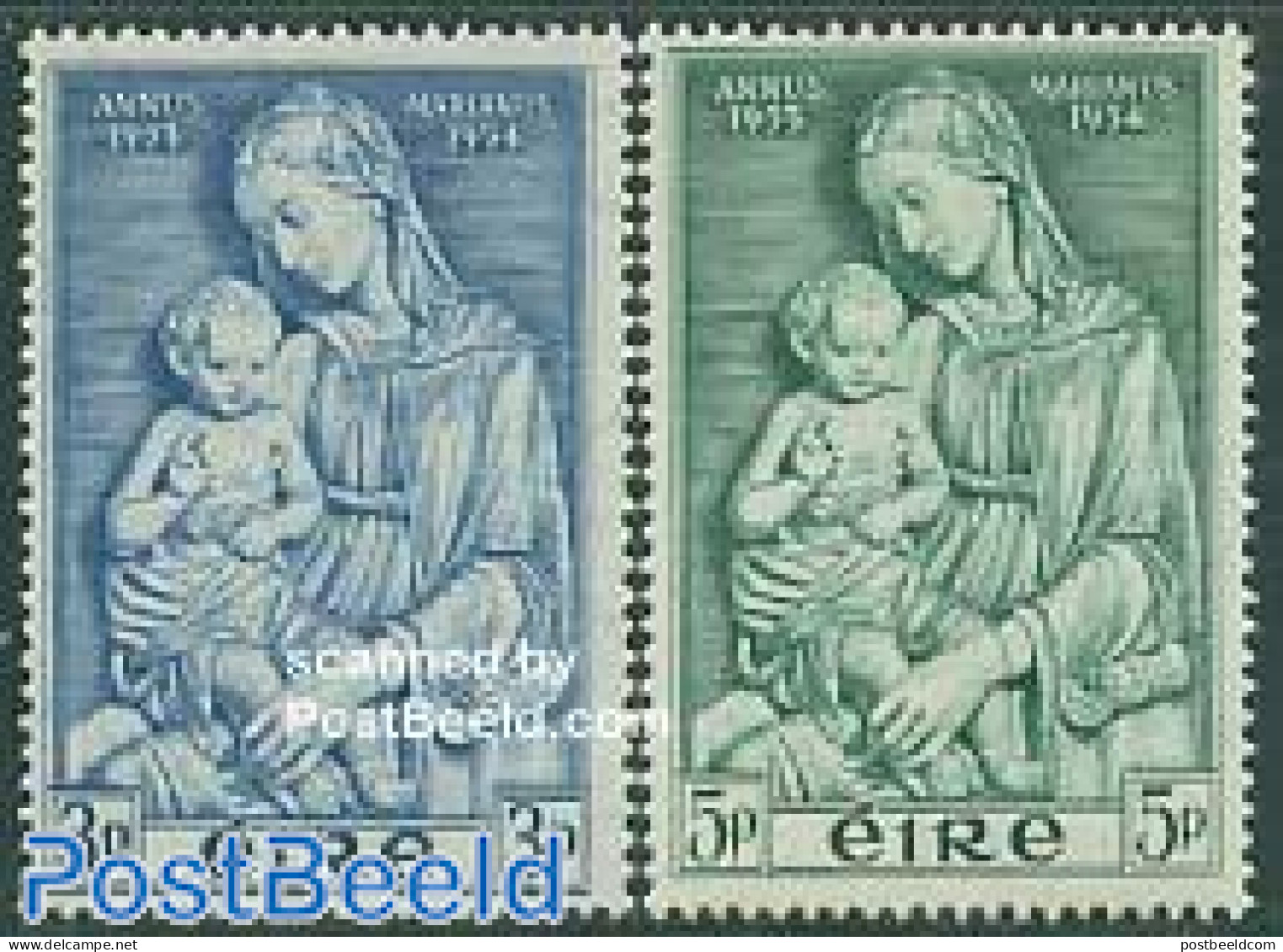 Ireland 1954 Maria Year 2v, Mint NH, Religion - Religion - Ongebruikt