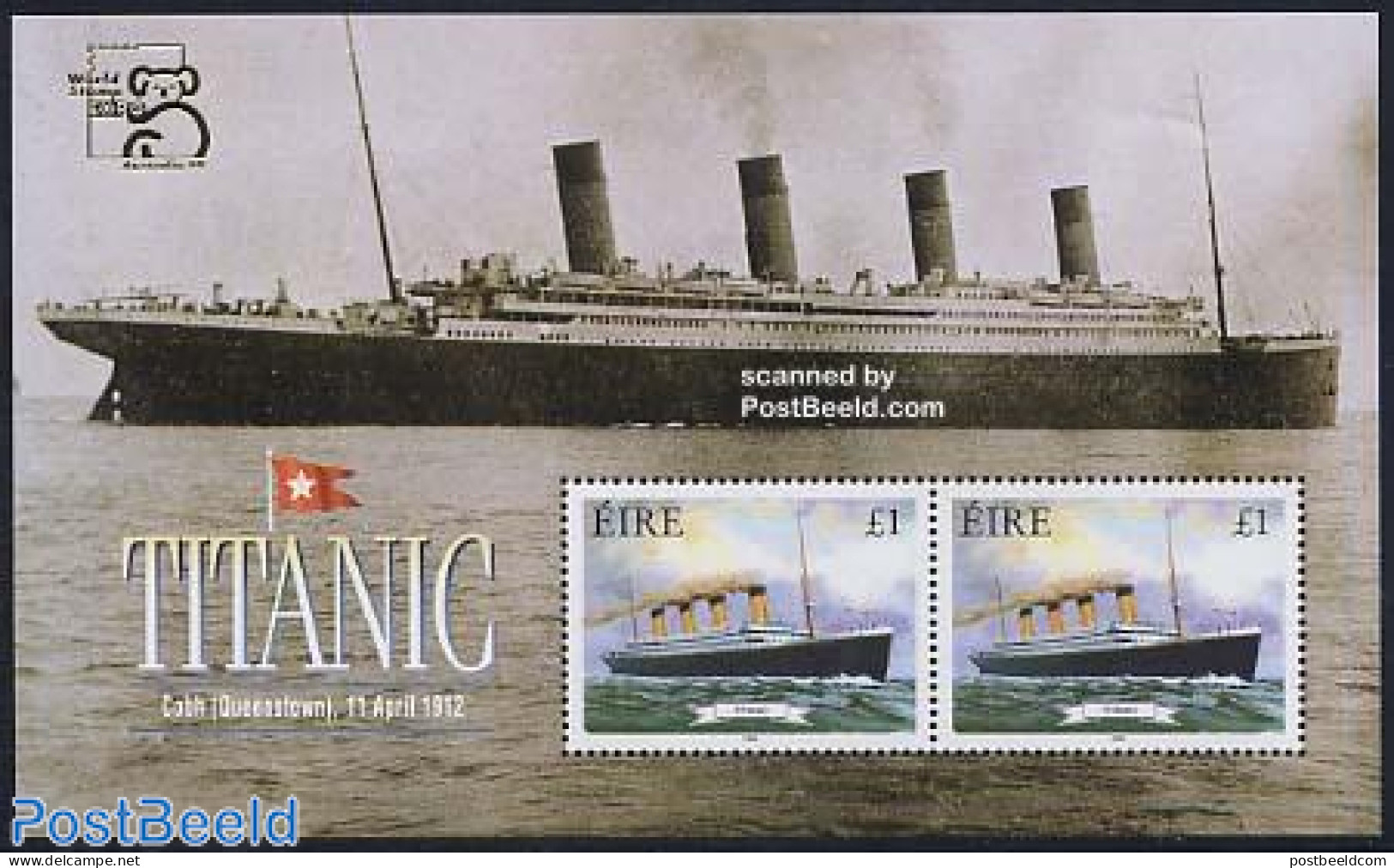 Ireland 1999 Australia 99 S/s, Mint NH, Transport - Philately - Ships And Boats - Titanic - Ungebraucht