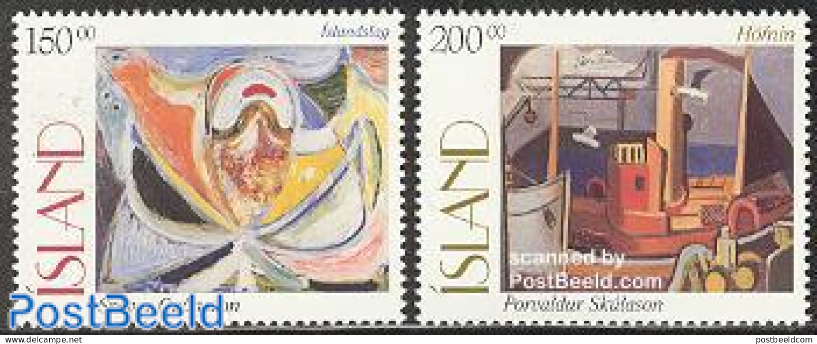 Iceland 1997 Paintings 2v, Mint NH, Transport - Ships And Boats - Art - Modern Art (1850-present) - Nuevos