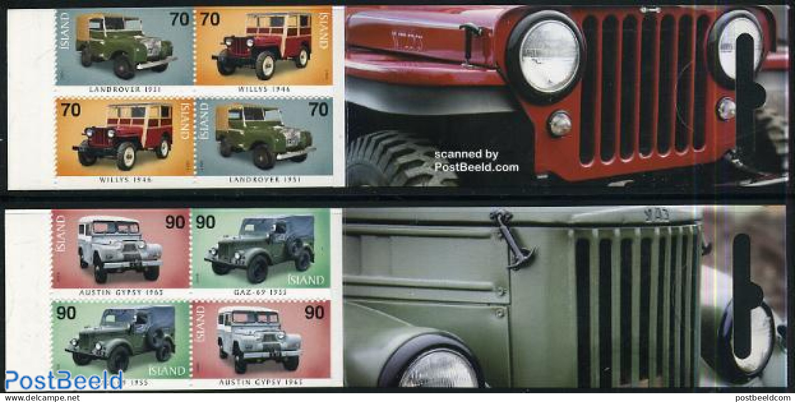 Iceland 2006 Jeeps 4x2v In Booklets, Mint NH, Transport - Stamp Booklets - Automobiles - Ungebraucht