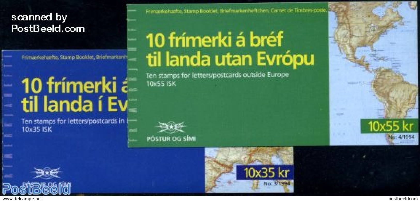 Iceland 1994 Europa 2 Booklets, Mint NH, History - Religion - Europa (cept) - Explorers - Religion - Stamp Booklets - Ongebruikt