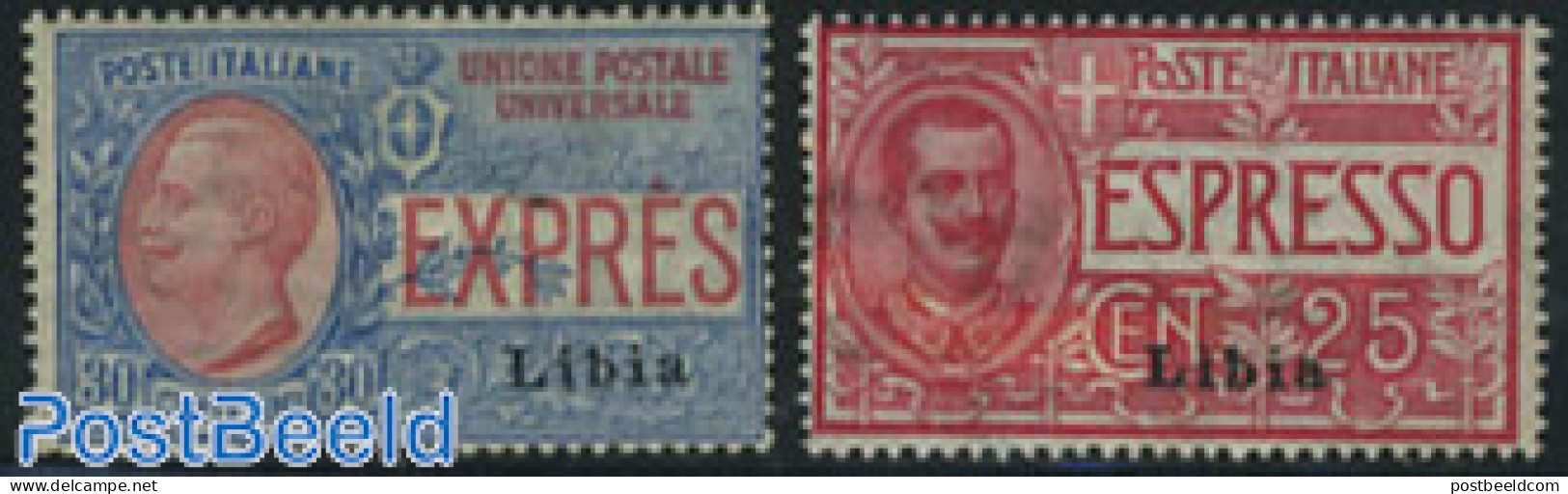 Italian Lybia 1915 Express Mail 2v, Unused (hinged) - Libia