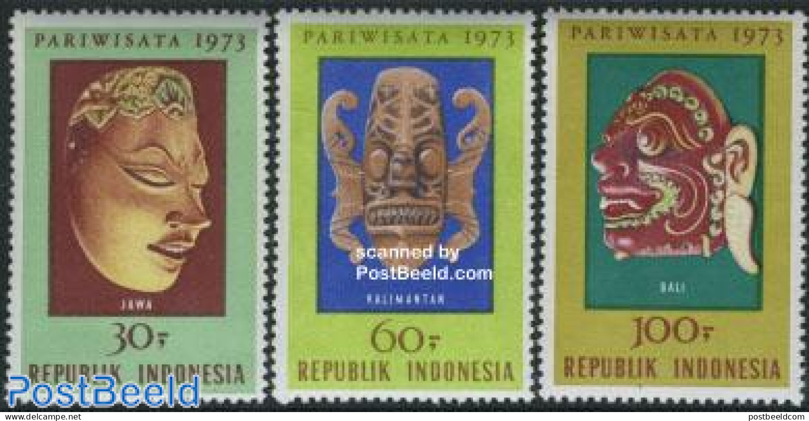 Indonesia 1973 Tourism 3v, Mint NH, Various - Folklore - Tourism - Art - Art & Antique Objects - Indonésie