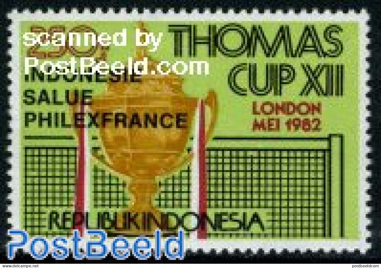 Indonesia 1982 Thomas Cup 1v (with Black Overprint), Mint NH, Sport - Badminton - Sport (other And Mixed) - Badminton