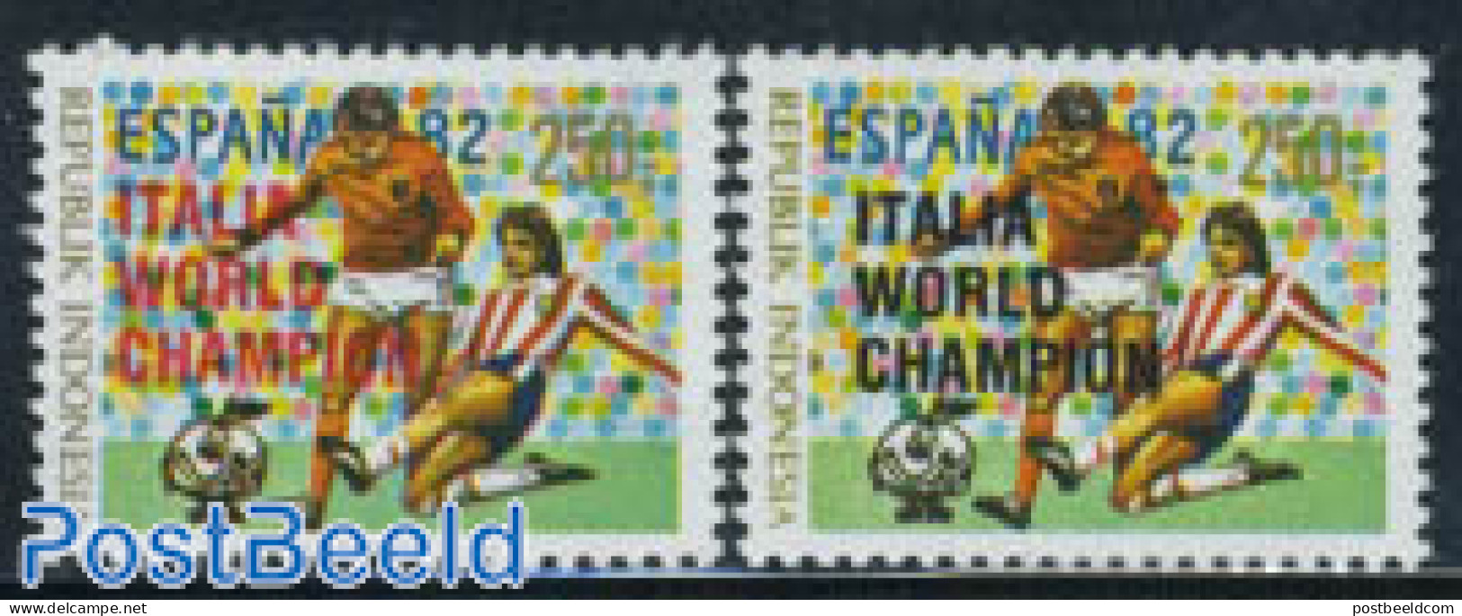 Indonesia 1982 Football Winners 2v, Mint NH, Sport - Football - Indonésie