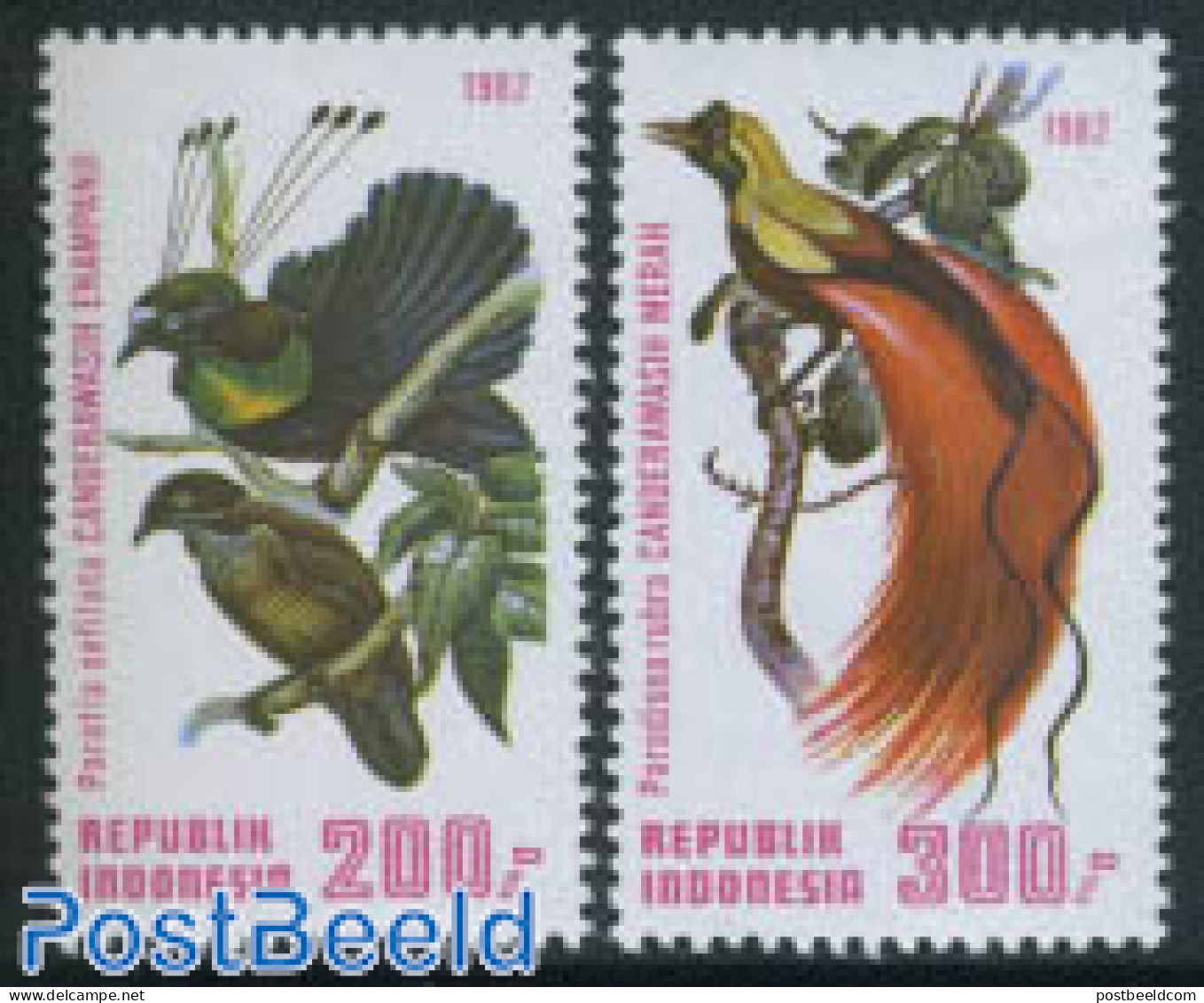 Indonesia 1982 Birds 2V (from S/s), Mint NH, Nature - Birds - Indonesië