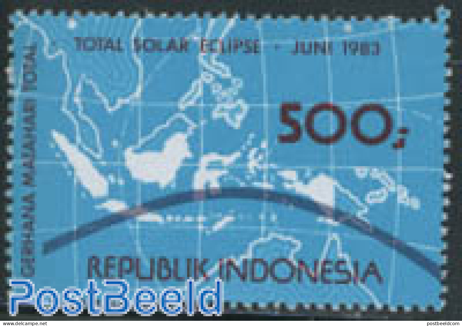 Indonesia 1983 Total Solar Eclipse 1v (from S/s), Mint NH, Science - Various - Astronomy - Maps - Astrología