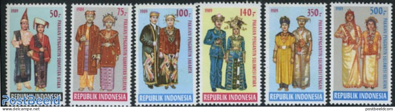 Indonesia 1989 Costumes 6v, Mint NH, Various - Costumes - Disfraces