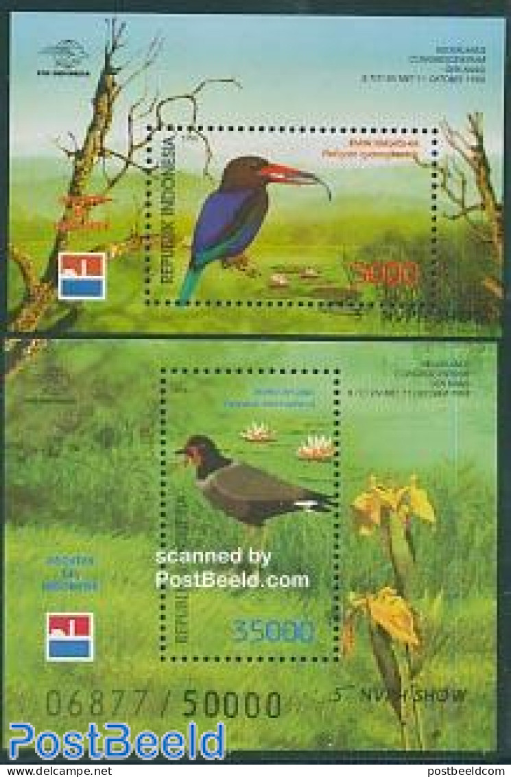 Indonesia 1998 Birds 2 S/s, Mint NH, Nature - Birds - Indonesia