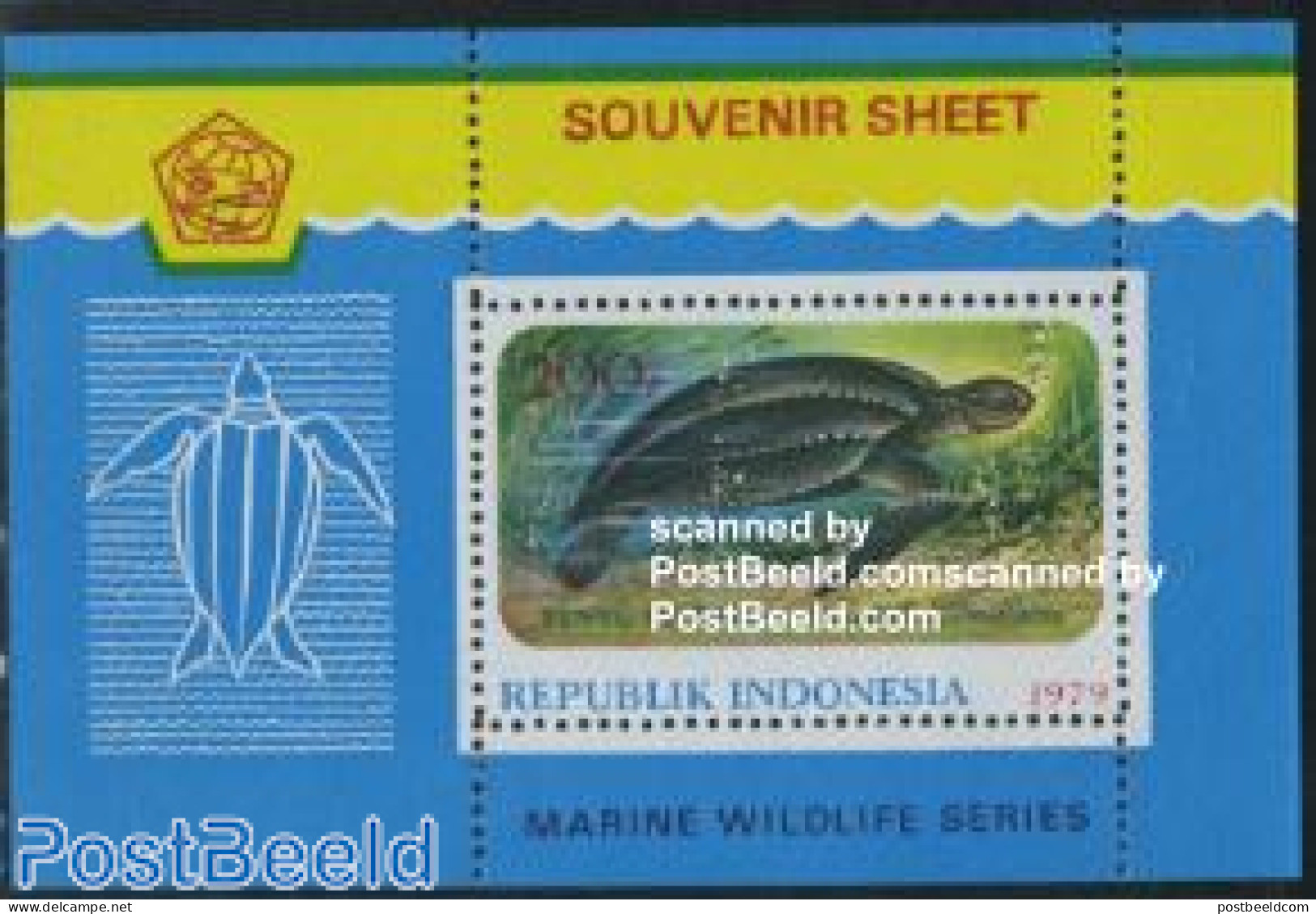 Indonesia 1979 Sea Turtle S/s, Mint NH, Nature - Reptiles - Turtles - Indonesien