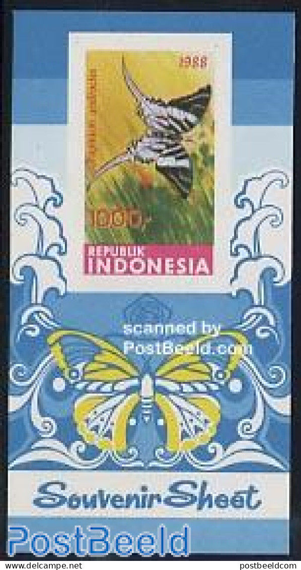 Indonesia 1988 Butterflies S/s Imperforated, Mint NH, Nature - Butterflies - Indonesië