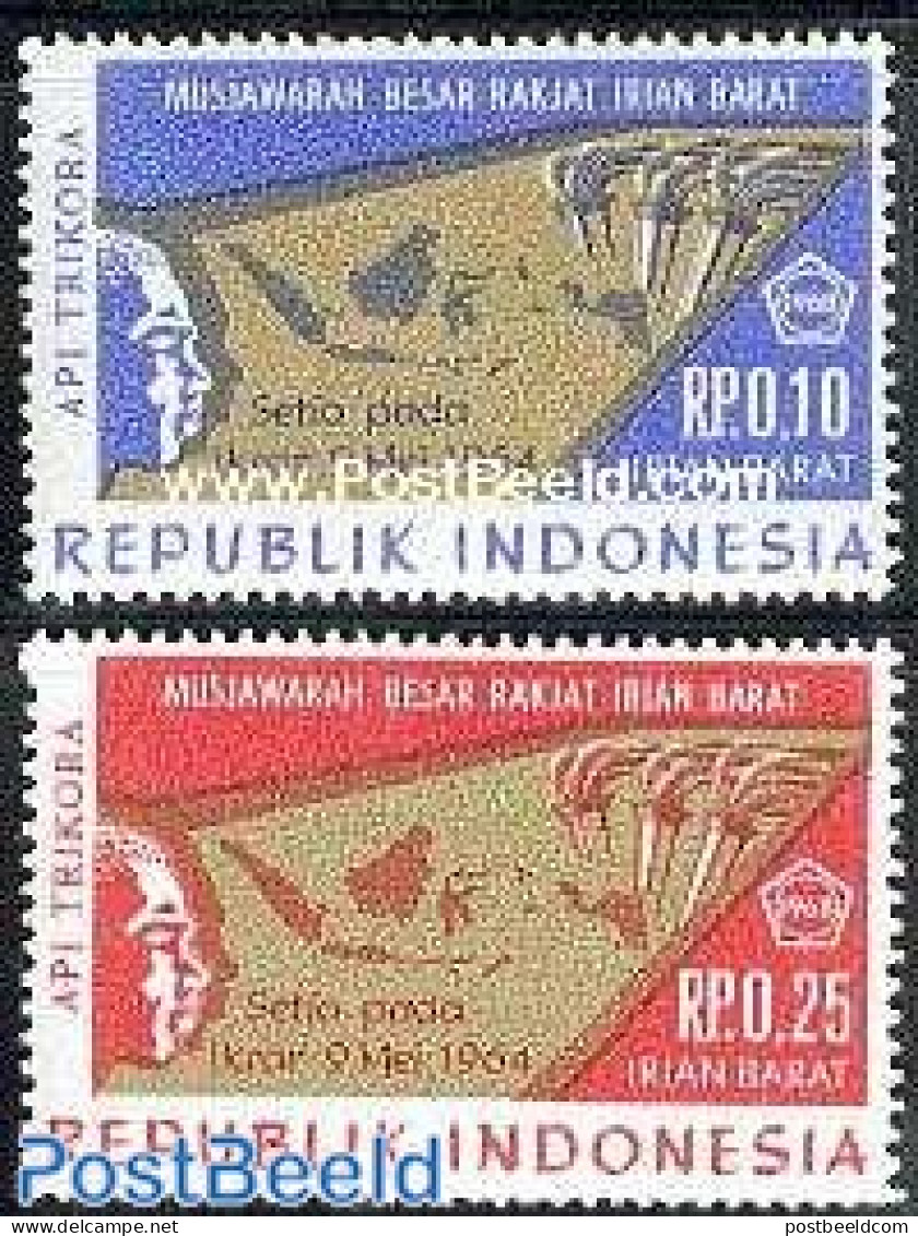 Indonesia 1968 Irian Barat, 1964 Promise 2v, Mint NH, History - Various - History - Maps - Geografia