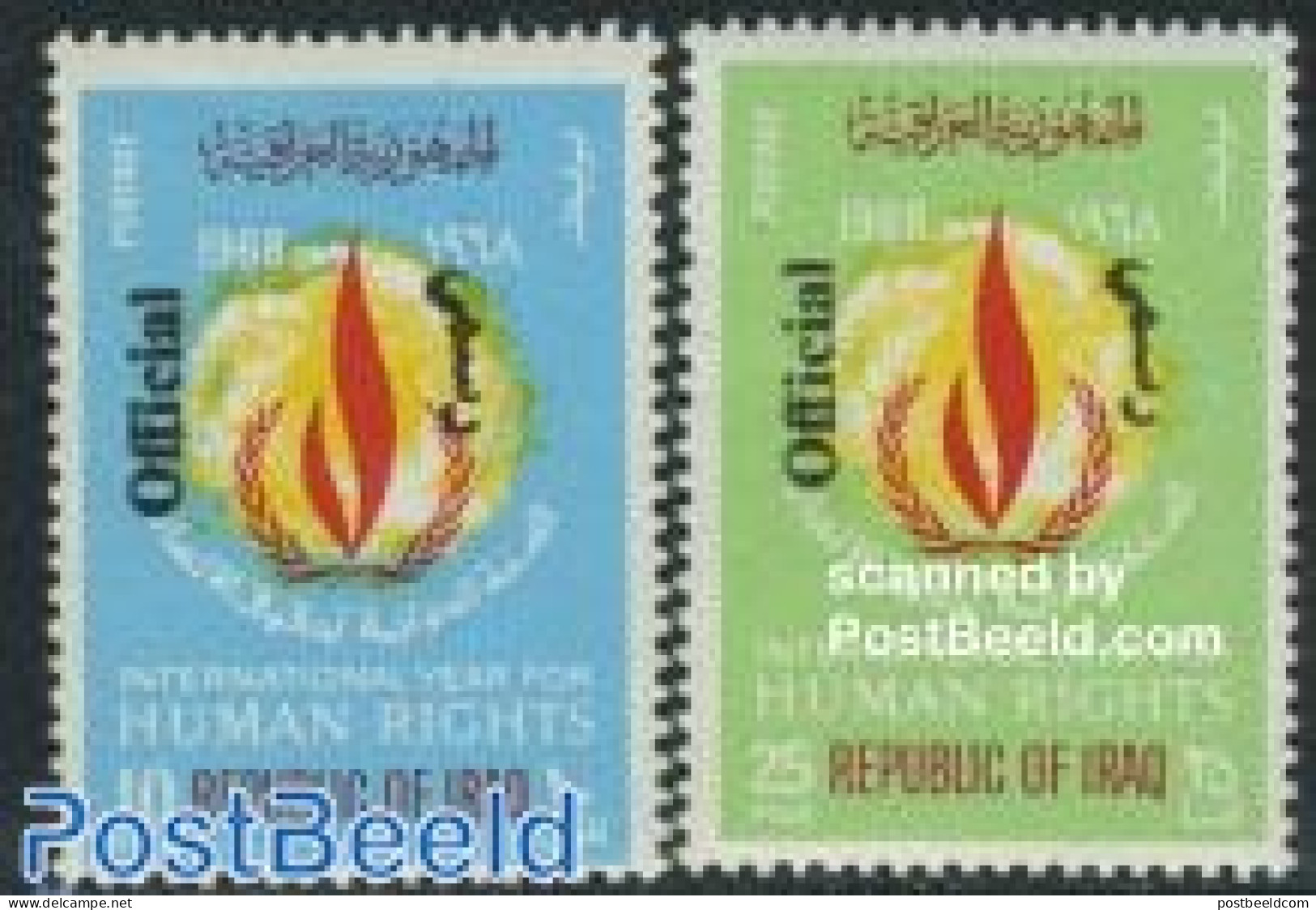 Iraq 1972 Human Rights, Official Overprints 2v, Mint NH, History - Human Rights - Iraq