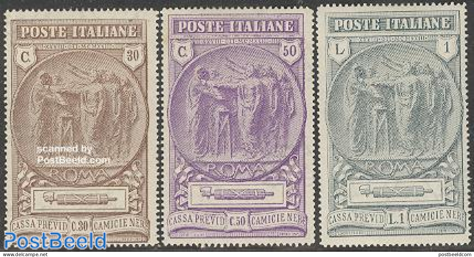 Italy 1923 National Militia 3v, Unused (hinged) - Otros & Sin Clasificación