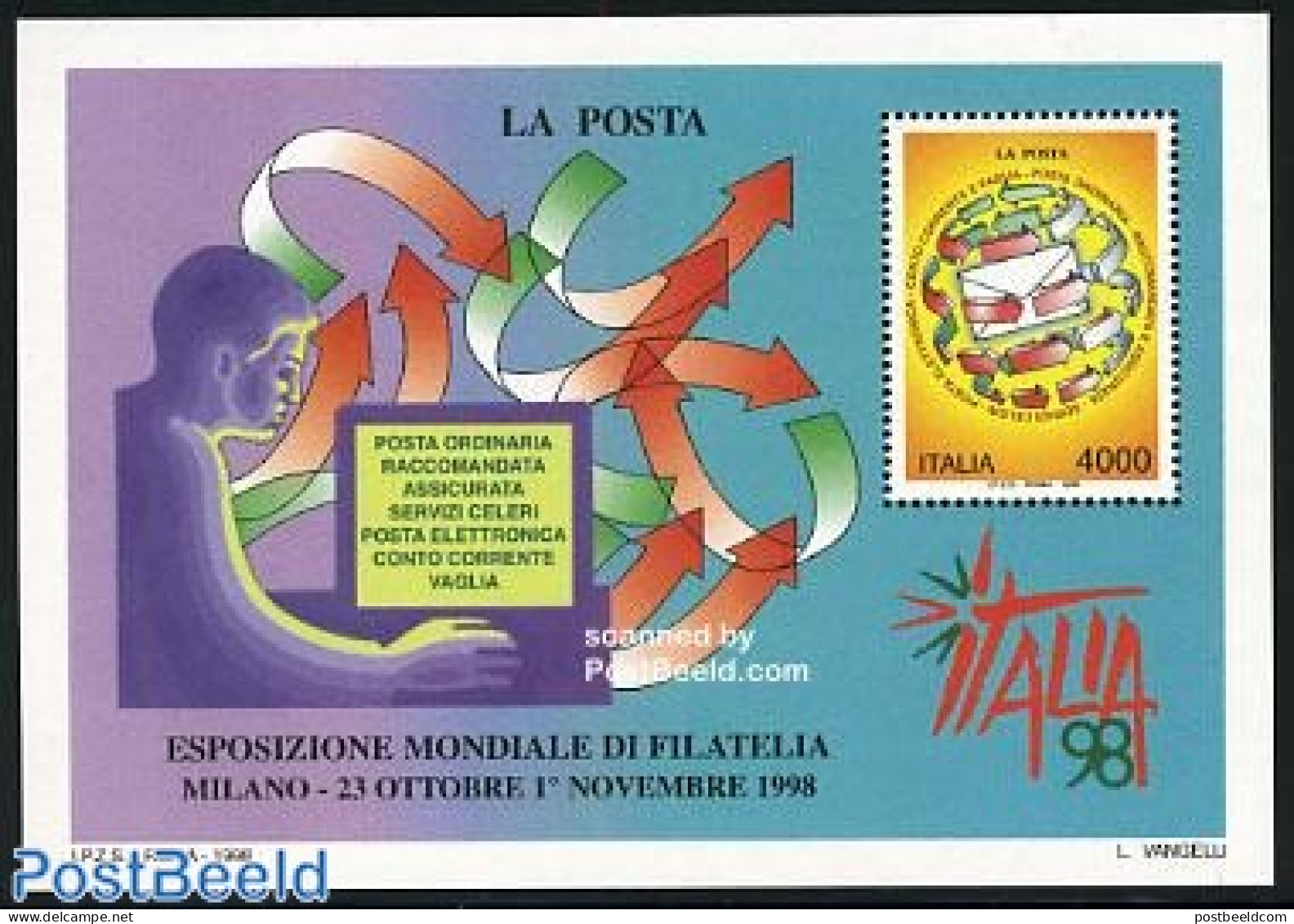 Italy 1998 Italia 98, Postal Day S/s, Mint NH, Post - Altri & Non Classificati