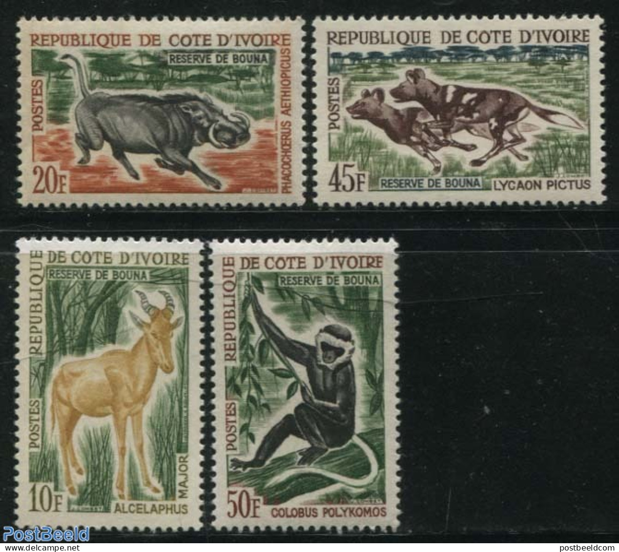 Ivory Coast 1963 Animals 4v, Mint NH, Nature - Animals (others & Mixed) - Monkeys - Neufs