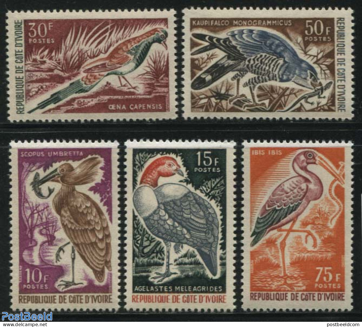 Ivory Coast 1965 Birds 5v, Mint NH, Nature - Birds - Poultry - Neufs