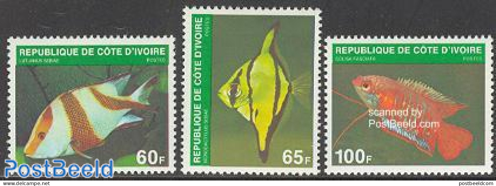 Ivory Coast 1980 Fish 3v, Mint NH, Nature - Fish - Unused Stamps