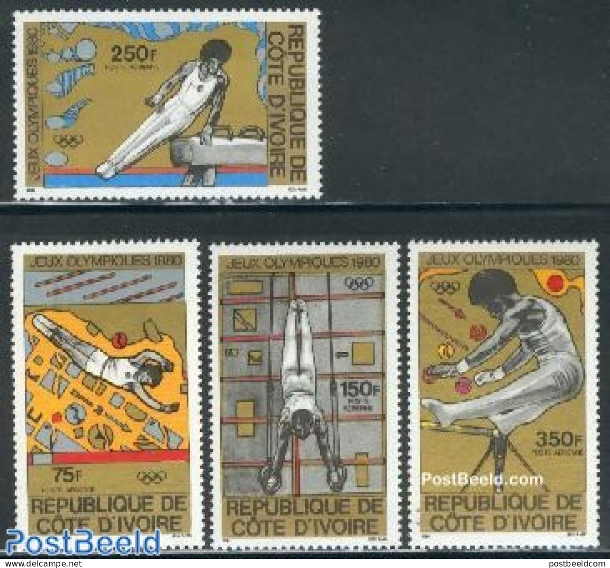 Ivory Coast 1980 Olympic Games Moscow 4v, Mint NH, Sport - Gymnastics - Olympic Games - Nuevos