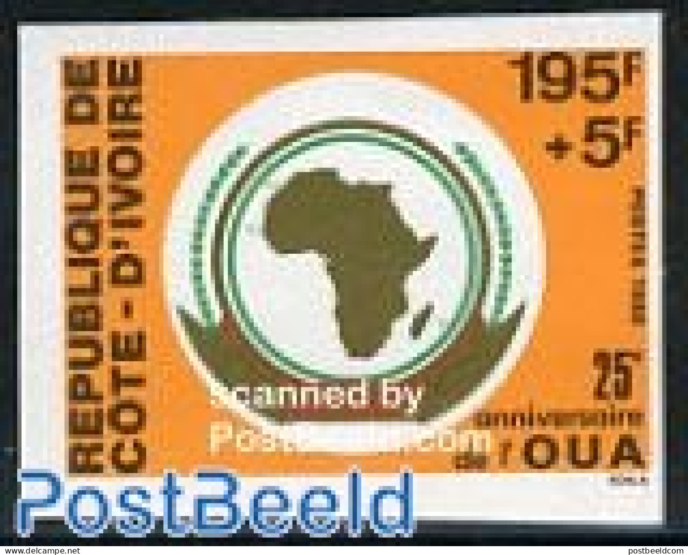 Ivory Coast 1988 African Unity 1v Imperforated, Mint NH, Various - Maps - Nuovi