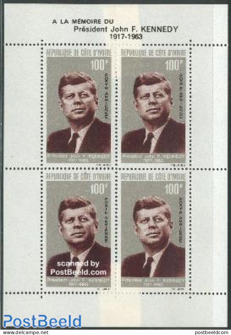 Ivory Coast 1964 J.F. Kennedy S/S, Mint NH, History - American Presidents - Ongebruikt