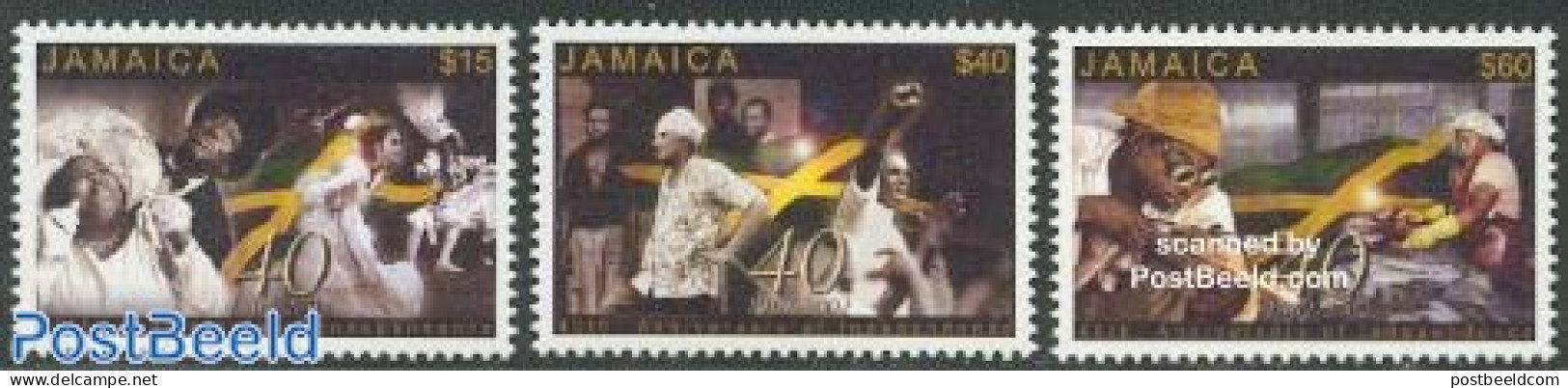 Jamaica 2002 40 Years Independence 3v, Mint NH, History - Flags - Giamaica (1962-...)